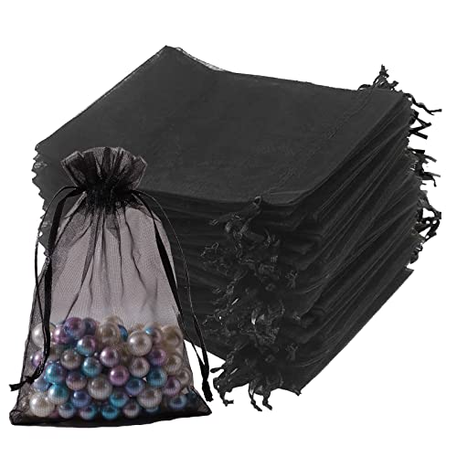 dogmoon 50 PCS Organza Geschenk Schmuckbeutel, 15 × 20 cm Organza Beutel mit Kordelzug Organzabeutel Säckchen für Hochzeit Süßigkeiten Party von dogmoon