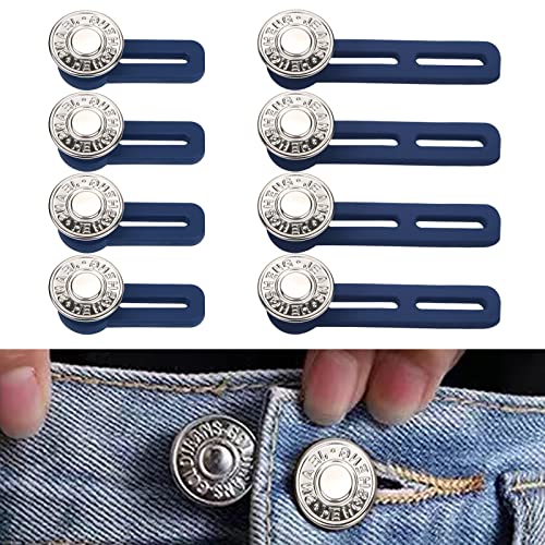 Knopfverlängerung für Hosen, 8-teiliges Knopf-Taillenverlängerung, Hosen-Taillenverlängerung, verstellbar, verlängerter Jeansbund, Knopfverlängerung, Set für Jeans, Röcke von dogmoon