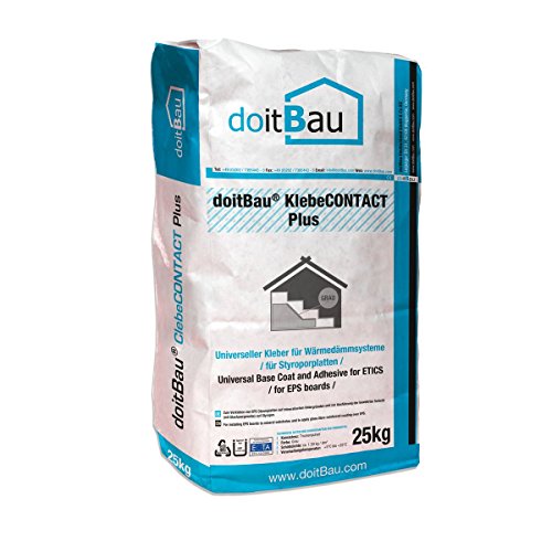 doitBau KlebeCONTACT plus PROFI - WDVS EPS Klebe- & Armierungsmörtel 25 kg grau - faserarmierter Mörtel - wasserdampfdurchlässiger Armierungsmörtel und Spachtelmasse von doitBau