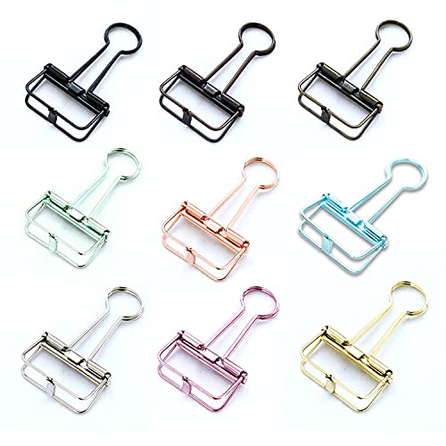 9 Stück 51mm Metal Hollow Lange Schwanzklammer, hohle Metall Bulldog Clips Metalldraht Foldback Binder Clips in Planer Clips Foto Poster Memo Büroklammer von dordol