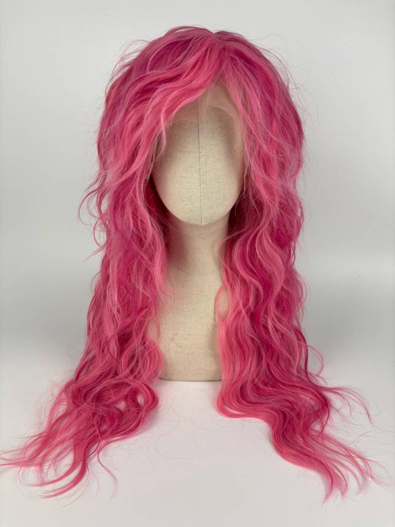 Lace Front Wig,/Perücke The Candy Maid #shag Maid Retro-styling 80's Pink & Rosa Töne - Shades Of Pink+Rose Customized #mullet von dragmaiditup