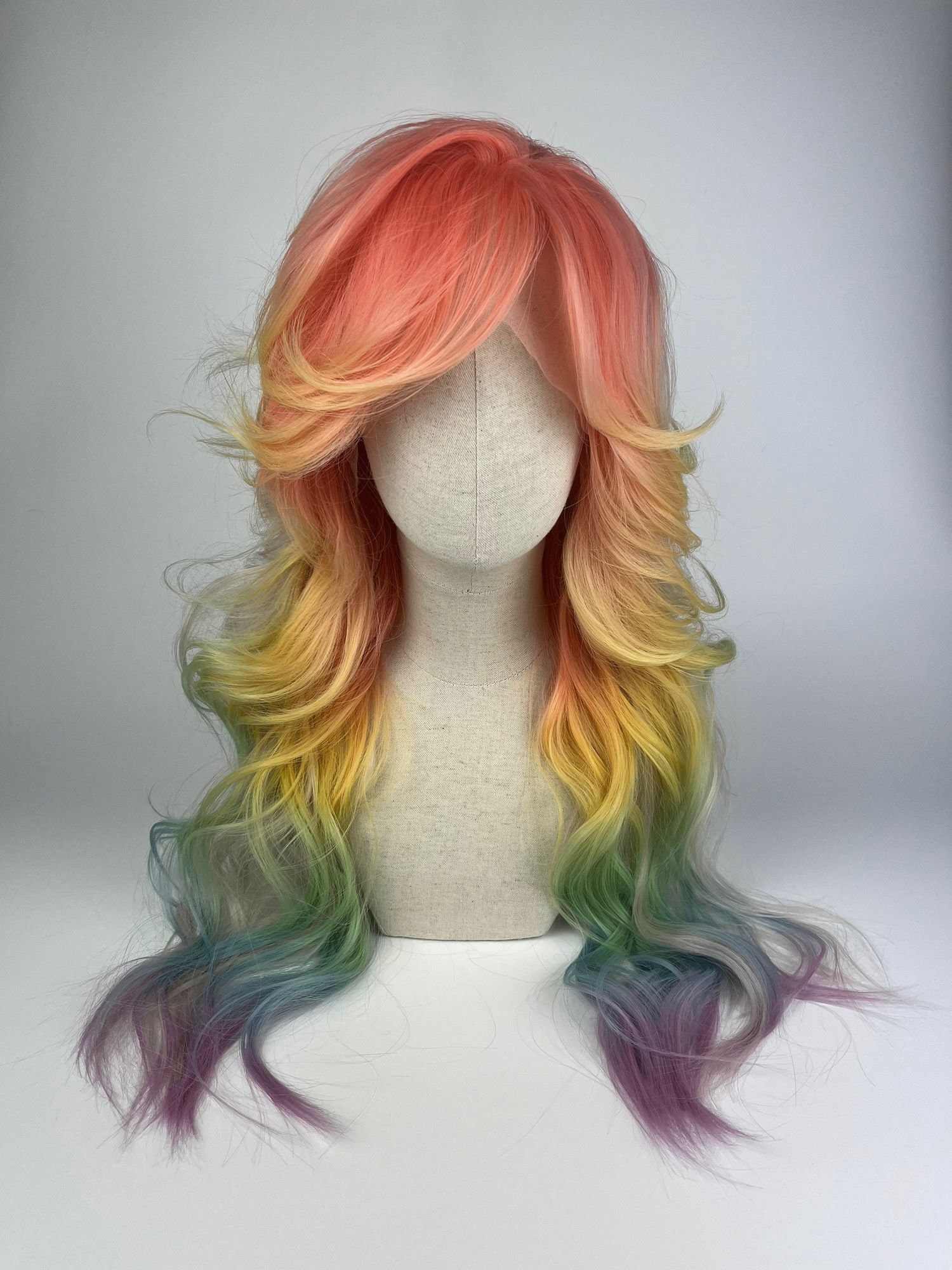 Lace Front Wig/Perücke The Pride Maid 2024 Lil Fancy Styling Retro Bunt Regenbogenfarben Rainbow Colours - Customized #pride #csd von dragmaiditup