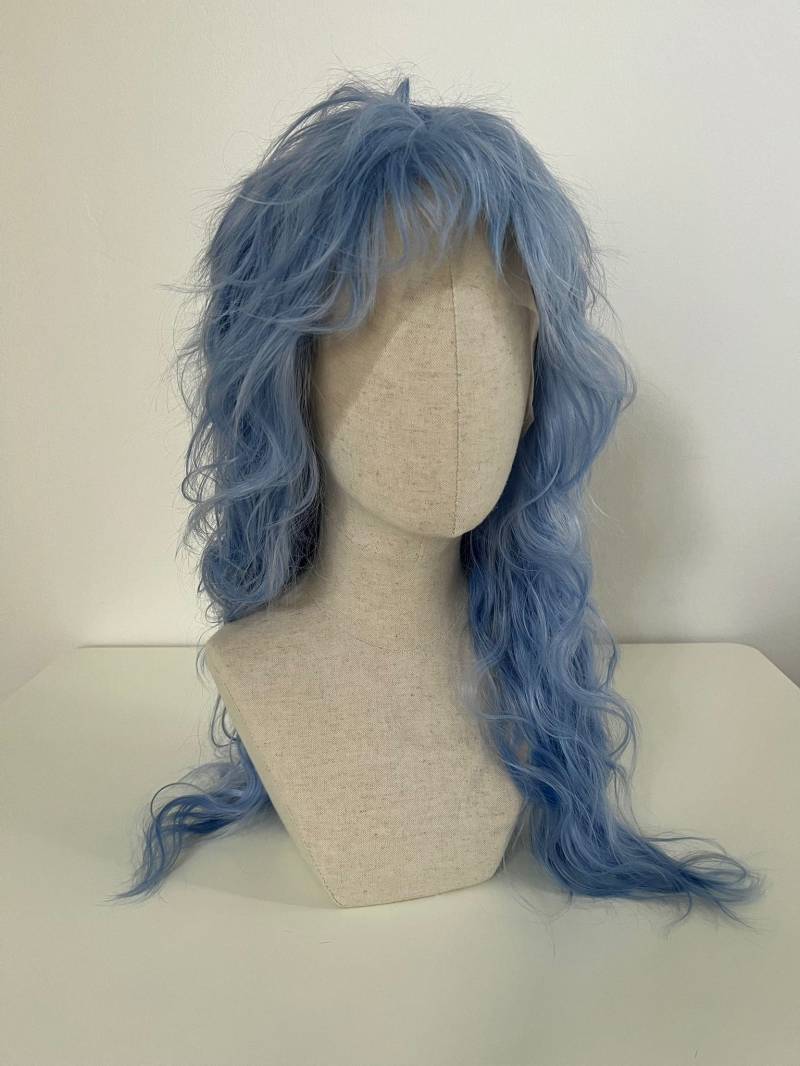 Lace Front Wig,/Perücke The Steel Maid #mullet Retro-Styling 80's Helles Blau - Light Blue Customized Mullet Maid von dragmaiditup