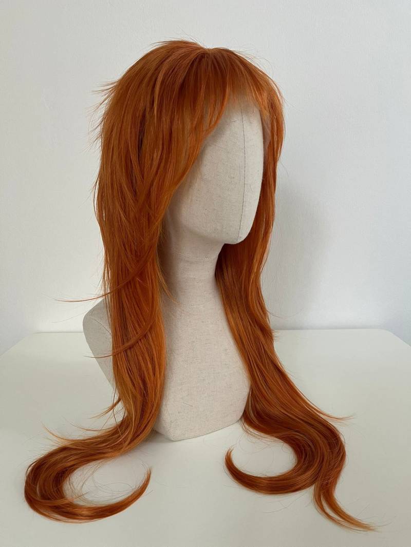 Lace Front Wig,/Perücke The Yam Maid Edgy Mullet Retro-styling 80's /Helles Karrotten-Ginger Rot Bright Carrot-Ginger Red Customized von dragmaiditup