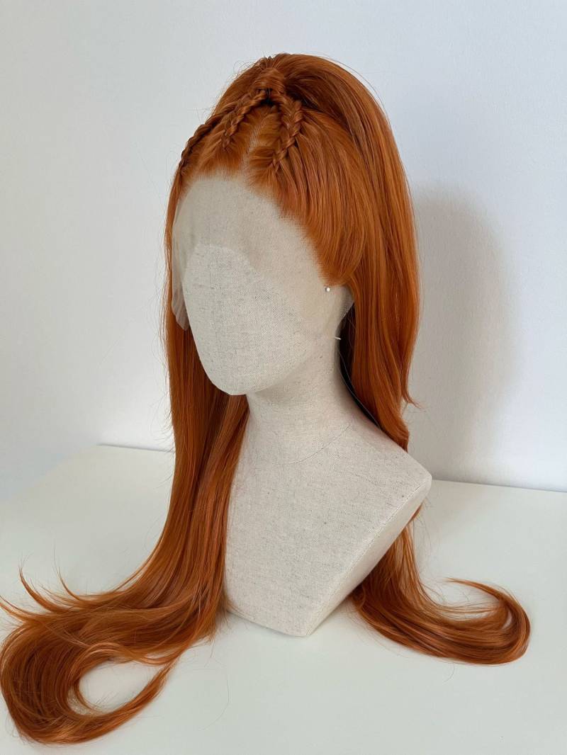 Lace Front Wig,/Perücke The Yam Maid Styled Triple Braided Ponytail Helles Karrotten-Ginger Rot Bright Carrot-Ginger Red Customized von dragmaiditup