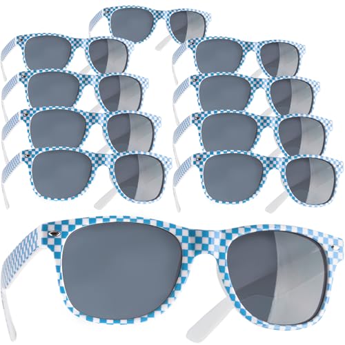 dressforfun retro Brille, Party Sonnenbrille, zweifarbiges Kariertes Gestell, für 90er Jahre Party, Oktoberfest, Ballermann Mottopartys, Fotobox Accessoires, Festival Gadget, JGA Zubehör von dressforfun