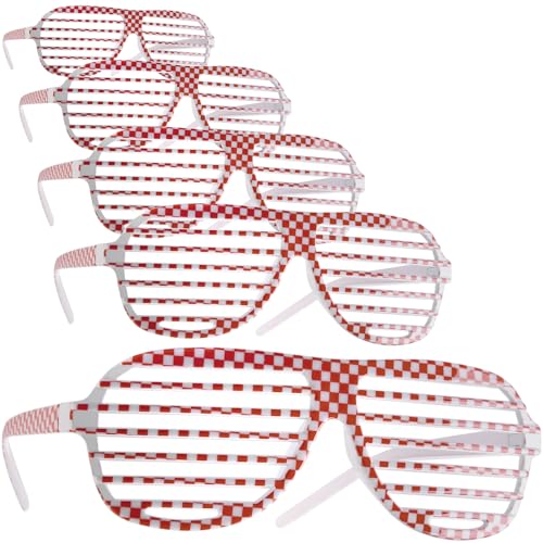 dressforfun retro Brille, Party Sonnenbrille, zweifarbiges Kariertes Gestell, für 90er Jahre Party, Oktoberfest, Ballermann Mottopartys, Fotobox Accessoires, Festival Gadget, JGA Zubehör von dressforfun