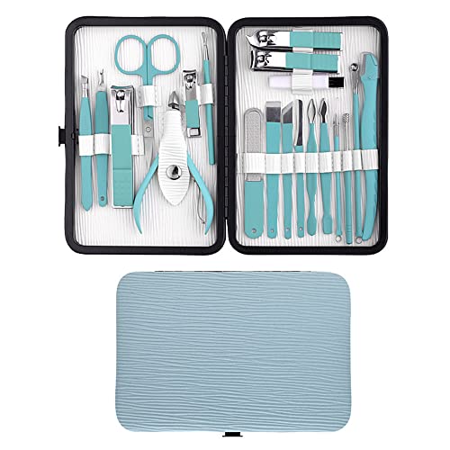 dsmsdre 20-Teiliges Maniküre-Set, Professionelle Pediküre-Pflegewerkzeuge, Edelstahl-Scheren-Pinzetten-Messer, Nagelknipser, Pflegeset, 20-Teilig A,20PCS A von dsmsdre