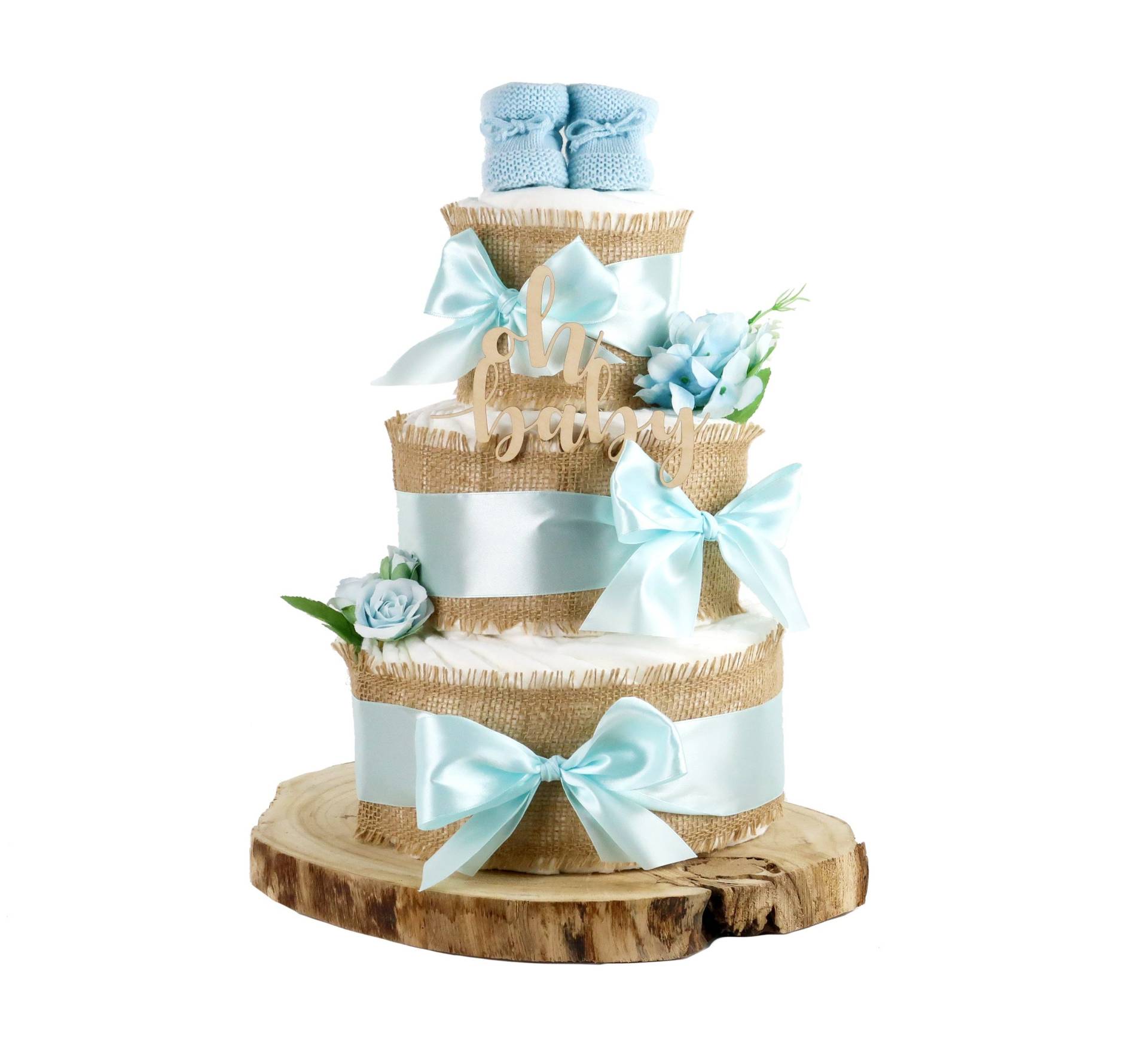 Windeltorte Alles Jute | Geschenk Zur Geburt Für Baby Junge, Babyparty Babyshower Inkl. Grußkarte von dubistda