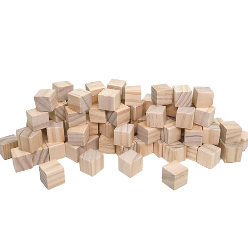 douyif Holzwürfel Unvollendet 1.5cm Holzblöcke Holz Würfel Deko Quadratische Holzblöcke Unlackierte Kleine Holzwürfel Zum Basteln, Holzwürfel für DIY Malerei Modellierung Handwerk (100) von duoyif