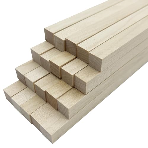 duoyif Holzstäbe Quadratisch Holzstäbchen Zum Basteln 20 Stück 1 cm x 1 cm x 30 cm Holzleisten Bastelklötzchen Holzblock Quadratisch Holzstäbe Für Diy Arts Craft Basteln Dekoration (30x1cm 20 Stück) von duoyif