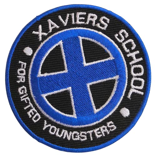 dutis Xaviers School Gifted Youngsters X Men Aufnäher zum Aufbügeln oder Aufnähen, bestickt, 30 Stück, Rund, Embroidered Patch, Patch, Comic/Superheld, Comic von dutis