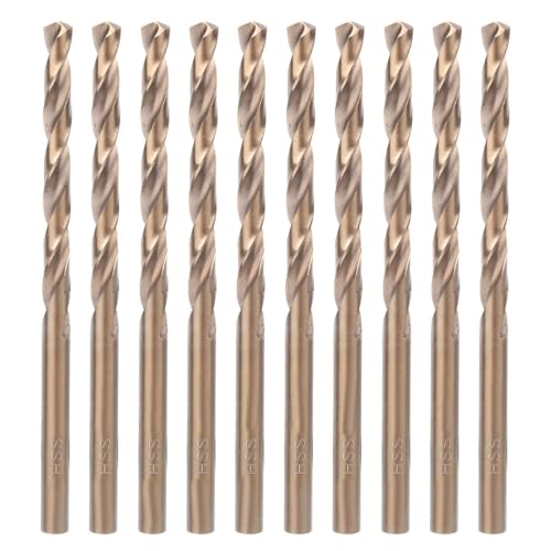 Bohrer Set, 10 Stück HSS Gerader Schaft Spiralbohrer Edelstahl Eisenblech 4,0 4,5 5,0 5,5 mm Hochgeschwindigkeitsstahl Spiralbohrer für Kunststoff, Holz und Metall(4.0mm) von dvegGEE