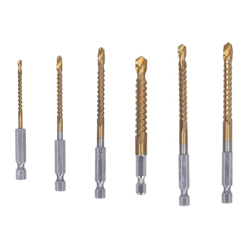 Bohrer-Set, 6 Stück Spiralbohrer, 3 bis 8 mm metrischer Schlagbohrer mit 1/4 Zoll Sechskantschaft 135 Grad Splitspitze von dvegGEE