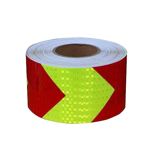 Reflektierendes Klebeband, Pfeile, reflektierendes Klebeband, Sicherheitswarnband, hochintensiver reflektierender Aufkleber, 10 cm x 50 m, for Anhänger, LKWs, Autos, Boote, Schilder(Red Green) von dvegGEE