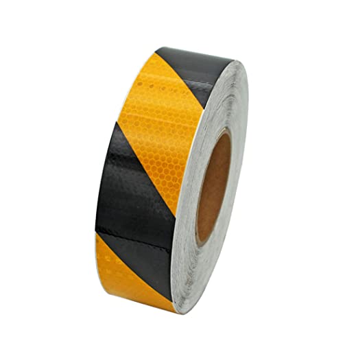 Reflektierendes Klebeband, reflektierendes Klebeband, selbstklebend, sichere Markierung, Gefahrenband, wasserdicht, Sicherheitswarnung, reflektierender Nachtaufkleber, 5 cm x 3 Meter(Black and Yellow) von dvegGEE