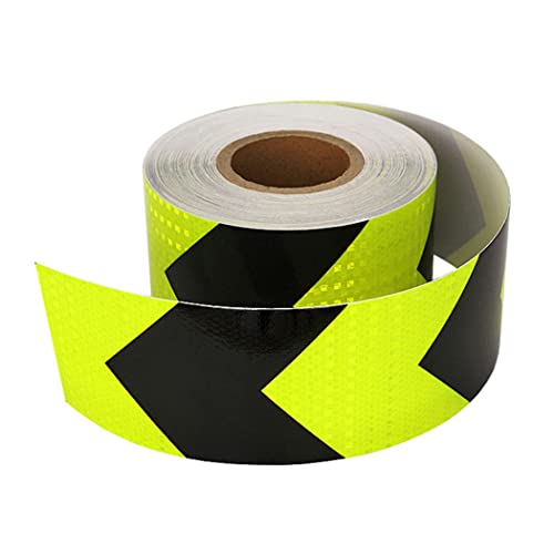 dvegGEE Reflektierendes Klebeband, 3 m x 10 cm, reflektierendes Warnband, Sicherheitsmarkierungsband, Selbstklebender Pfeil-Autoaufkleber, wasserdicht, ideal for LKW-Anhänger(Yellow+Black a) von dvegGEE