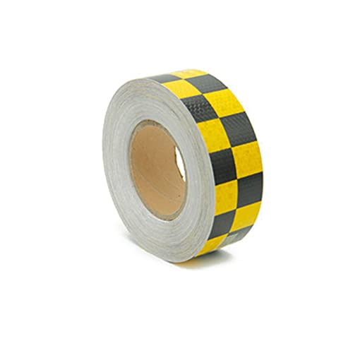 dvegGEE Reflektierendes Klebeband, reflektierendes Sicherheitswarnband, Selbstklebender Markierungs-Gefahrenaufkleber for die Dekoration von Fahrrädern und Motorrädern, 5 cm x 25 m(Yellow+Black) von dvegGEE