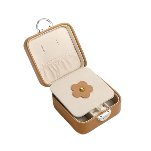 dvegGEE Schmuck-Organizer, Schmuckschatulle, kleine Schmuckschatulle, tragbares Reiseetui aus PU-Leder, Aufbewahrungsbox for Ringe, Ohrringe, Halsketten, 10 x 10 x 5 cm, Schmuck-Organizer von dvegGEE