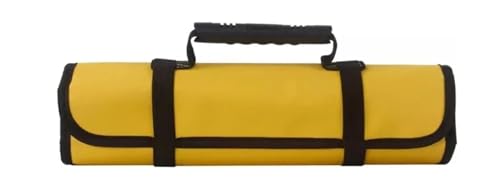 dvegGEE Werkzeugtaschen, Kleiner Werkzeugkasten, schwarz, blau, rot, gelb, aufrollbares Werkzeugset, Elektriker-Einsatz, Canvas-Oxford-Stoff-Stil(Yellow) von dvegGEE