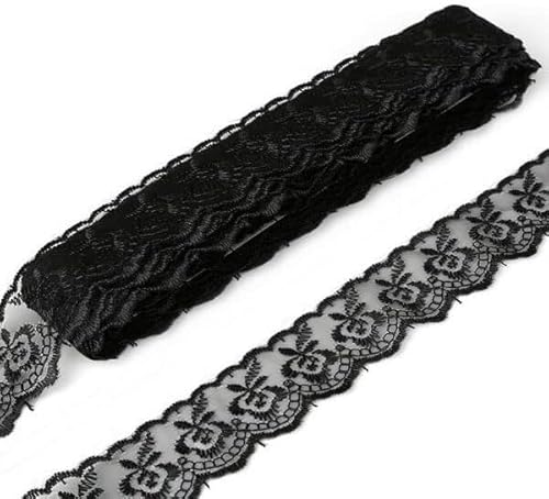 Nähen von Fransen, Fransenbesatz, 10 Yards Spitzenband 40 mm, DIY bestickte Spitzenbesätze for Nähen, Dekoration, DIY, Hochzeit, Rock, Kleidung, Zubehör.(Black) von dvkGKLVq