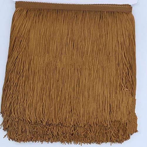 Nähen von Fransen, Fransenbesatz, 20 cm langes Polyester-Quastenfransen-Spitzenbesatzband, for Nähen von Lateinkleid, Bühne, Kleidungsstück, Vorhang, DIY-Zubehör(Brown) von dvkGKLVq