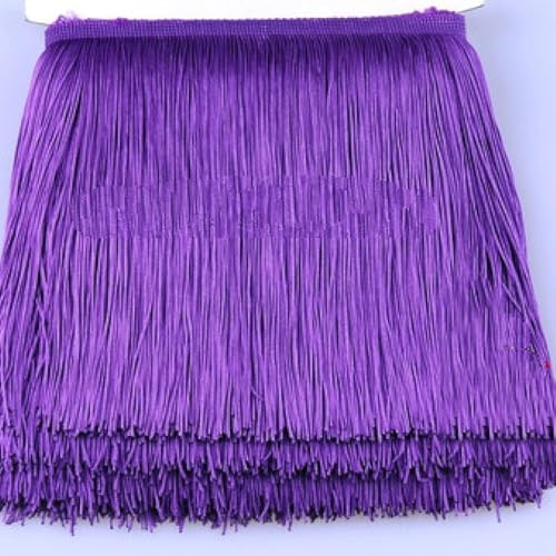 Nähen von Fransen, Fransenbesatz, 20 cm langes Polyester-Quastenfransen-Spitzenbesatzband, for Nähen von Lateinkleid, Bühne, Kleidungsstück, Vorhang, DIY-Zubehör(Deep Purple) von dvkGKLVq