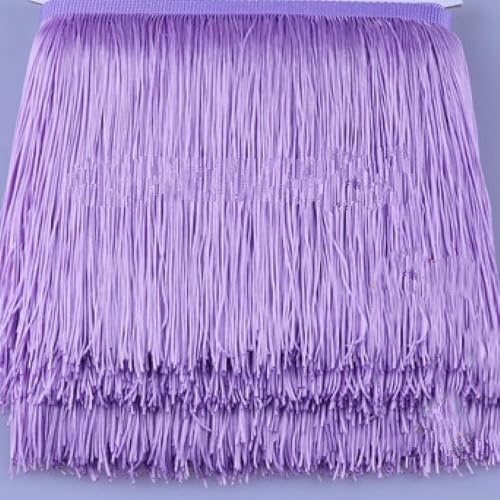 Nähen von Fransen, Fransenbesatz, 20 cm langes Polyester-Quastenfransen-Spitzenbesatzband, for Nähen von Lateinkleid, Bühne, Kleidungsstück, Vorhang, DIY-Zubehör(Light Purple) von dvkGKLVq