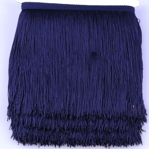 Nähen von Fransen, Fransenbesatz, 20 cm langes Polyester-Quastenfransen-Spitzenbesatzband, for Nähen von Lateinkleid, Bühne, Kleidungsstück, Vorhang, DIY-Zubehör(Navy Blue) von dvkGKLVq