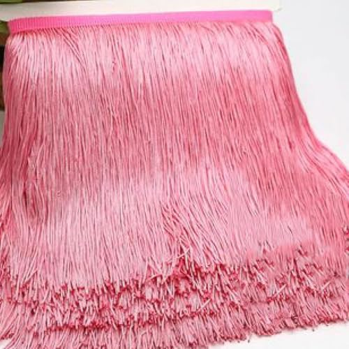 Nähen von Fransen, Fransenbesatz, 20 cm langes Polyester-Quastenfransen-Spitzenbesatzband, for Nähen von Lateinkleid, Bühne, Kleidungsstück, Vorhang, DIY-Zubehör(Pink) von dvkGKLVq