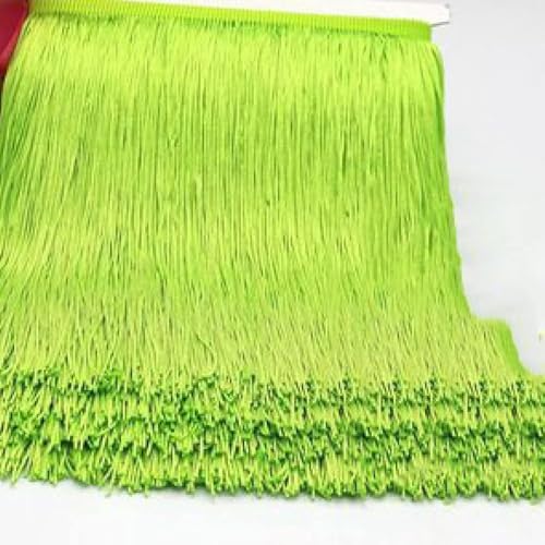 Nähen von Fransen, Fransenbesatz, 20 cm langes Polyester-Quastenfransen-Spitzenbesatzband, for Nähen von Lateinkleid, Bühne, Kleidungsstück, Vorhang, DIY-Zubehör(Shinny Green) von dvkGKLVq