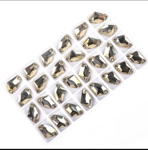 Strass, Flatback-Strasssteine, genähte Steine, Flatback-Strasssteine ​​zum Aufnähen, Kristalle, Bastel-Edelsteine, Glas-Strasssteine ​​für Kleidungsaccessoires(Gold,12x19mm 28Pcs) von dvkGKLVq