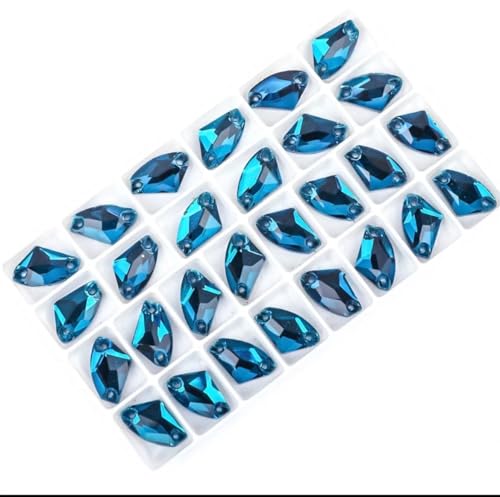 Strass, Flatback-Strasssteine, genähte Steine, Flatback-Strasssteine ​​zum Aufnähen, Kristalle, Bastel-Edelsteine, Glas-Strasssteine ​​für Kleidungsaccessoires(Sky blue,12x19mm 28Pcs) von dvkGKLVq