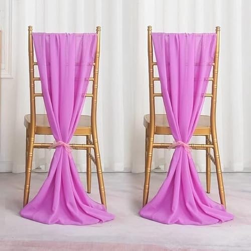 Banquet Chair Decoration Sashes, Stuhlhussen-Schleifen, 10 Stück Chiffon-Stuhlschärpen, Hochzeitsdeko, Fliege, Band, Knotenbezug, Sitzlehnengürtel, Tischläufer, Bankett, Country Party(Purple,50X300CM) von dvnFWKc