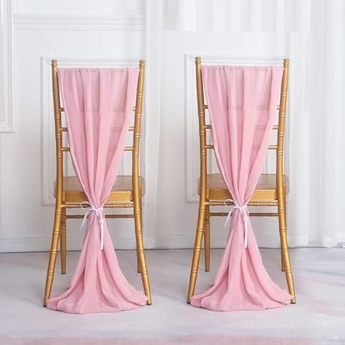 Banquet Chair Decoration Sashes, Stuhlhussen-Schleifen, 10 Stück Chiffon-Stuhlschärpen, Hochzeitsdeko, Fliege, Band, Knotenbezug, Sitzlehnengürtel, Tischläufer, Bankett, Country Party(Deep Pink,30X300 von dvnFWKc