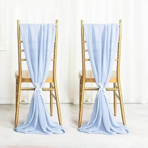 Banquet Chair Decoration Sashes, Stuhlhussen-Schleifen, 10 Stück Chiffon-Stuhlschärpen, Hochzeitsdeko, Fliege, Band, Knotenbezug, Sitzlehnengürtel, Tischläufer, Bankett, Country Party(Light Blue,50X30 von dvnFWKc