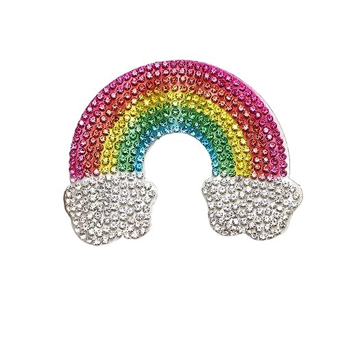 dvnFWKc Clothes Appliques Sewing DIY, 1 Stück Regenbogen-Hotfix-Strass-Applikation for Aufbügeln, Kristall-Aufnäher, Abzeichen, Damenkleidung, Braut, Hochzeitskleid-Zubehör von dvnFWKc