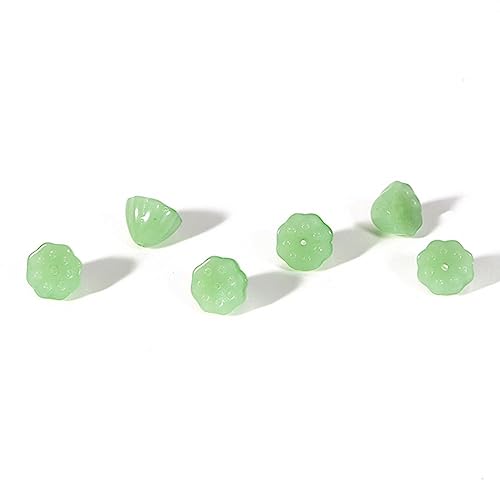 dvnFWKc Handicraft Beads, 100 Stück Pod-Perlen, Bastelperlen, Lampwork-Glasperlen zur Schmuckherstellung, DIY-Armband, Halskette, Bastelzubehör(Light Green) von dvnFWKc