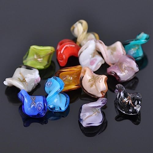 dvnFWKc Handicraft Beads, 20 Stück Blumenglasperlen, handgefertigte Lampwork-Perlen, lose Bastelperlen, Charms for die Armbandherstellung, DIY-Bastelzubehör(Random Mixed) von dvnFWKc