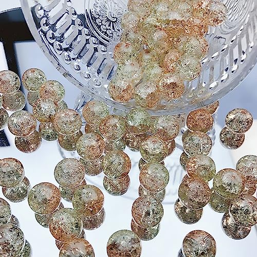 dvnFWKc Handicraft Beads, 20 Stück Crackle Lampwork-Glasperlen, runde Perlen, 10 mm, lose Abstandsperlen, Charms for die Herstellung von Armbändern, handgefertigte Basteldekorationen(Rose Gold) von dvnFWKc