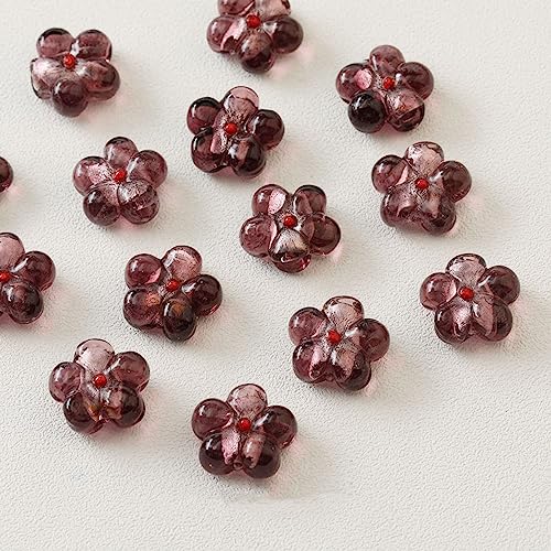 dvnFWKc Handicraft Beads, 20 Stück Lampwork-Glasperlen mit Blumenmotiv, Bunte Abstandshalter, lose Perlen for Armbänder, Halsketten, Ohrringe, Schmuckherstellung(Brown,19x9mm) von dvnFWKc