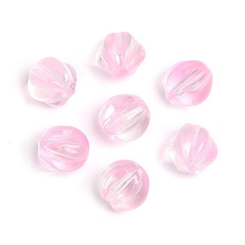 dvnFWKc Handicraft Beads, Bunte Lampwork-Glasperlen, 10 mm, lose Kristallperlen for Armbänder, Halsketten, Ohrringe, Bastelbedarf, 200 Stück(Light Pink) von dvnFWKc