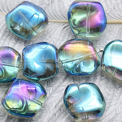 dvnFWKc Handicraft Beads, Lampwork-Glasperlen zur Schmuckherstellung, unregelmäßige Edelsteine, lose Abstandsperlen, DIY-Armbandanhänger, Schmuckherstellung, 50 Stück(Light Green) von dvnFWKc