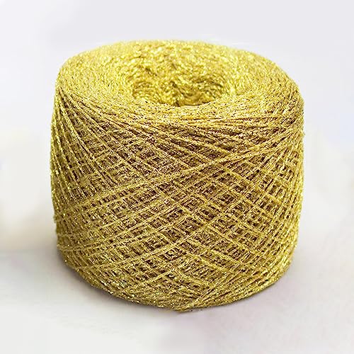 dvnFWKc Yarn for Knitting Crocheting Crafting, 100 g feines Gold-Silber-Metallic-Garn, Funkelnde Häkelfäden, metallisierte Garne for Handstricken, DIY-Handarbeiten, Häkeln(Orange) von dvnFWKc