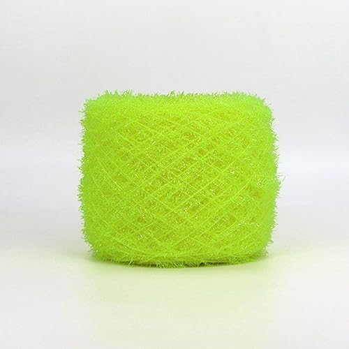 dvnFWKc Yarn for Knitting Crocheting Crafting, 100G Glasseide Wolle Hand Strickgarn Ausgefallener Wimpernfaden DIY Handarbeit Puppe Pullover Hut Tasche Herstellung Häkellinie(Yellow) von dvnFWKc