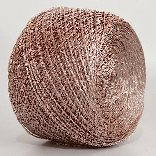 dvnFWKc Yarn for Knitting Crocheting Crafting, 250g Glattes Glitzergarn aus Seide in Gold und Silber, Metallic-Garn, Strang for Handstricken, Häkeln, Weben, Faden for Deckenbasteln(Flour Gold) von dvnFWKc