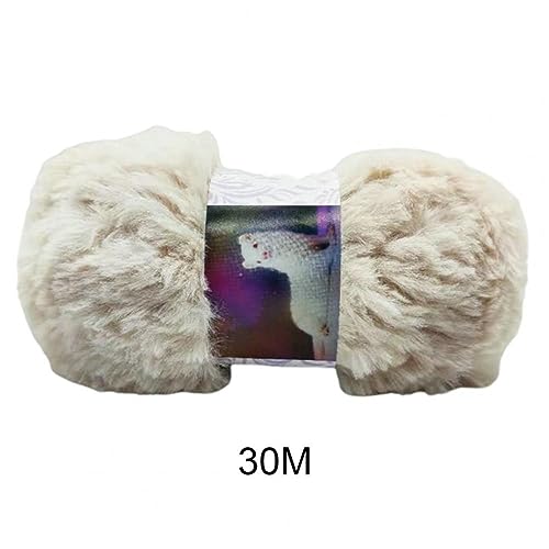 dvnFWKc Yarn for Knitting Crocheting Crafting, 50 g/Rolle Kunstpelzgarn, Haar, Mohair, Wolle, Kaschmir, for Handstricken, Häkeln, Pullover, Faden, Kleidung, Schal, Flauschiges Garn(Rice) von dvnFWKc