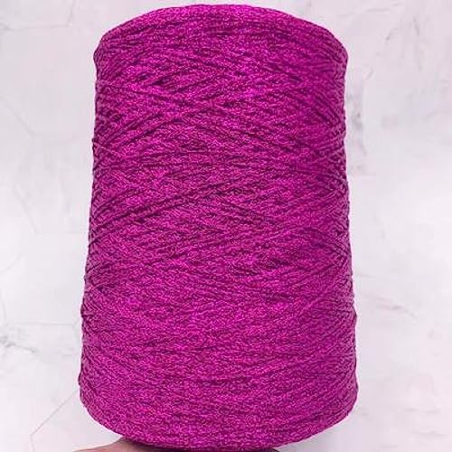 dvnFWKc Yarn for Knitting Crocheting Crafting, 500 g Metallic-Garn, Handstricken, Häkeln, Metallgarn for Stricken, Häkeln, glitzerndes Garn, Strickfäden, DIY-Bastellinie(Wine red) von dvnFWKc