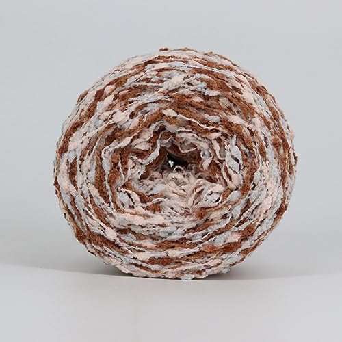 dvnFWKc Yarn for Knitting Crocheting Crafting, 50G Polyester Fancy Special Wolle Stricken Häkeln Perlen Garn Abschnitt gefärbt Chrysantheme Kaschmir Schal Thread(Coffee) von dvnFWKc