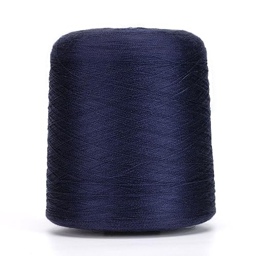 dvnFWKc Yarn for Knitting Crocheting Crafting, 510 g natürliches, weiches Seidengarn, feine echte Seide, Bio-Garn for Häkeln, Stricken, Weben, Nähen(Navy Blue) von dvnFWKc